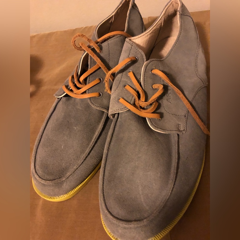 Ateliers Leather men’s size 9.5 grey lime green